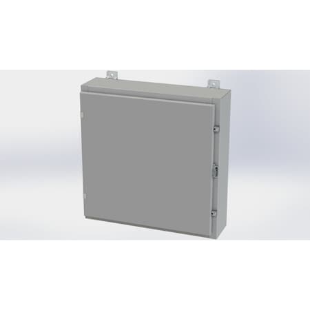 Saginaw Control & Engineering Clamps with Padlock Hasp Electrical Enclosures, 24 in H, 6 in D, 24 in W, NEMA 4, Carbon Steel SCE-24H2406LP